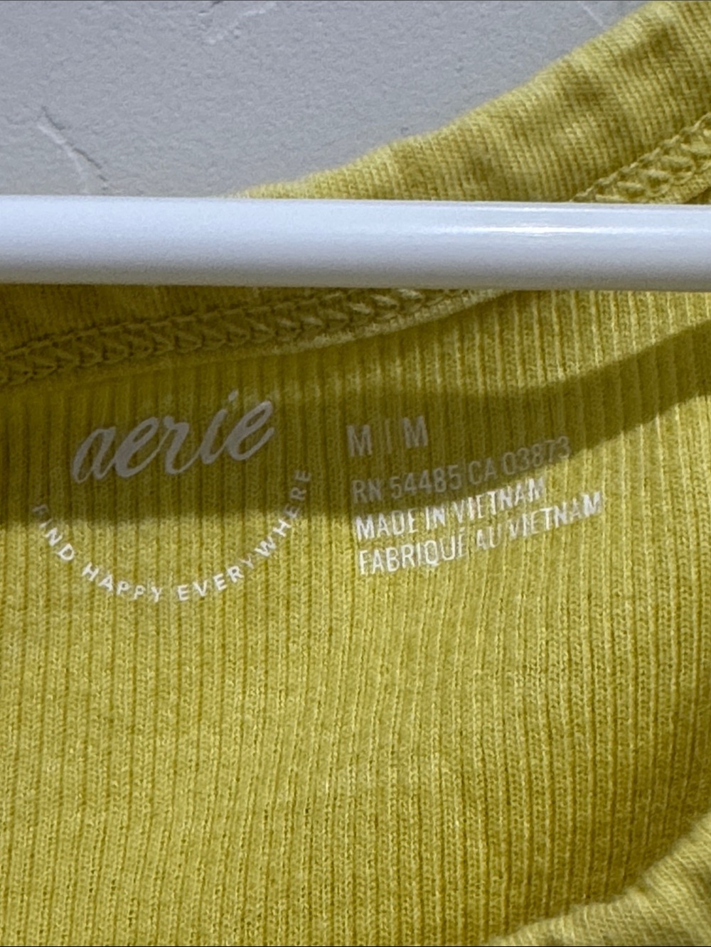 aerie Bright Yellow Ribbed Tank - Picture 2 of 3